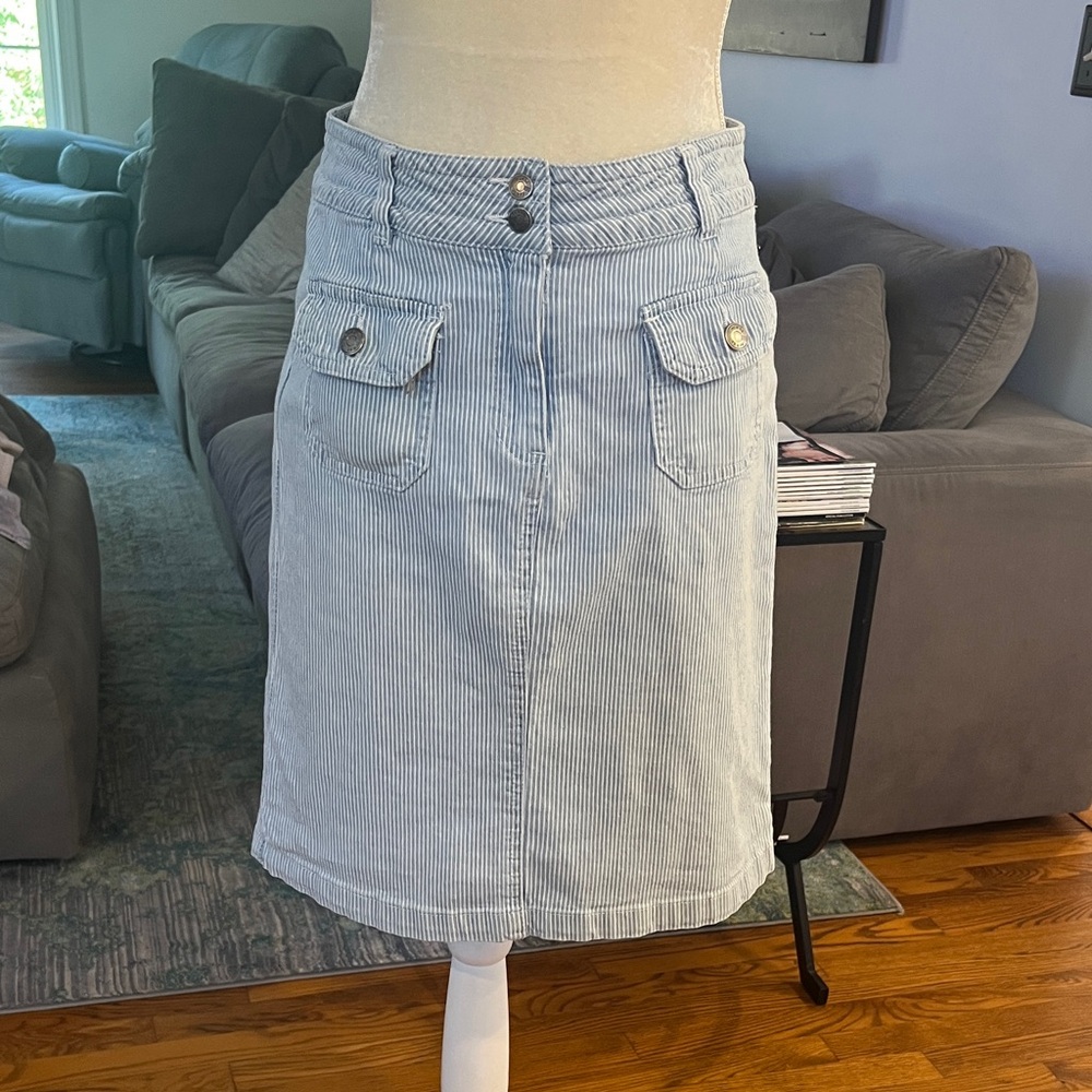 Light Blue Denim Pencil Skirt